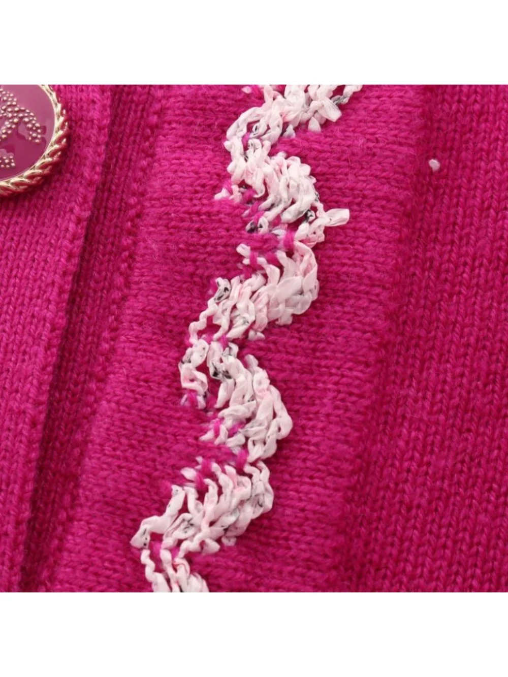 Chanel Cardigan CC Logo Button Cashmere